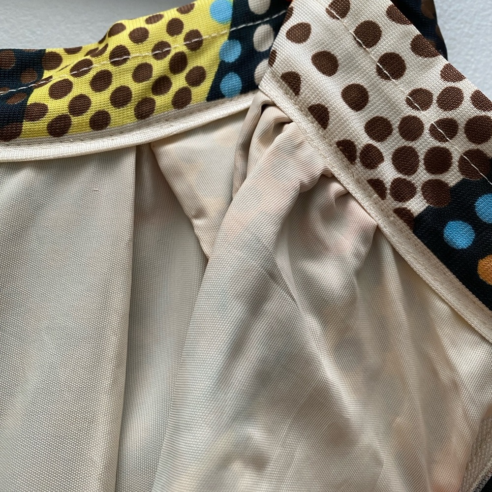 Vintage - Incredible 1970’s Maxi Dot Print Colourful Geometric Skirt by MALBE - Picture 13 of 14